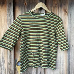 TOAST 100% organic cotton t shirt - gorgeous colour tone, brown, green & black